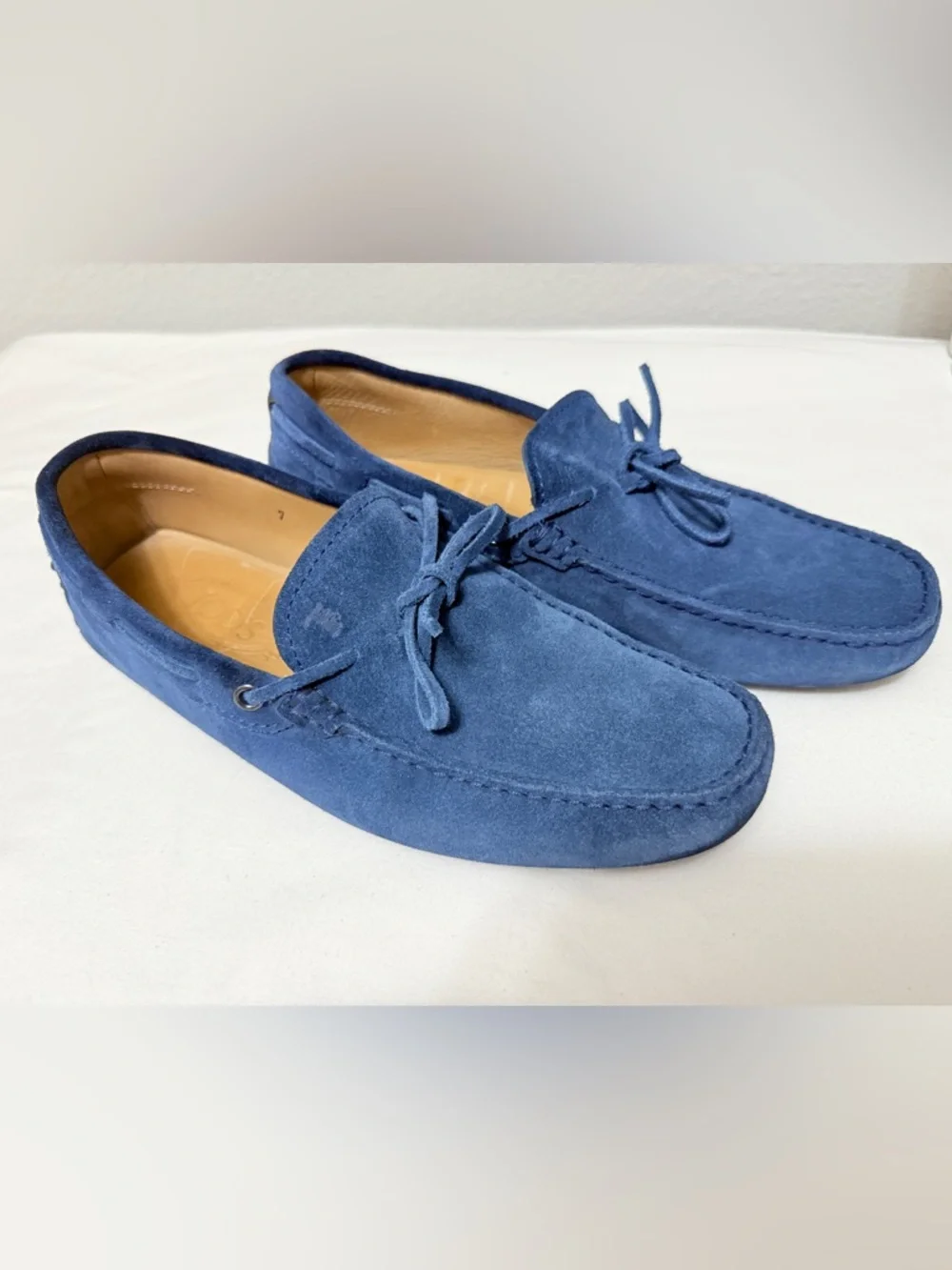 Tod’s Gommino Blue Suede Driving Loafers Men’s 7 Italy